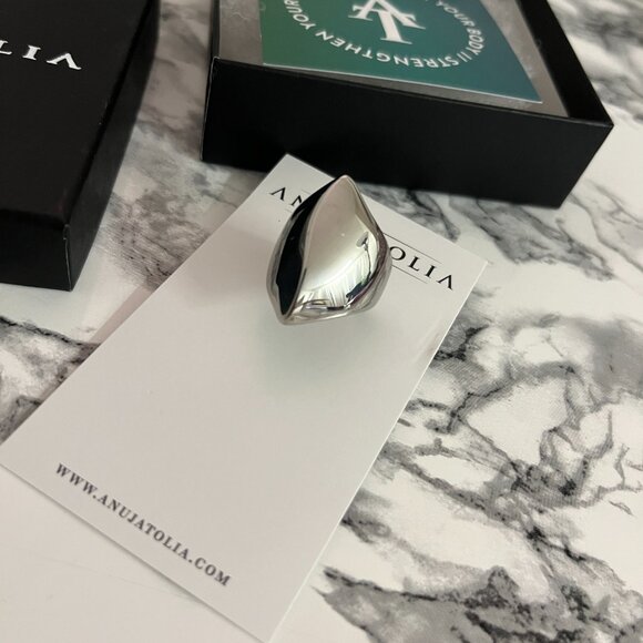 Anuja Tolia Vader Ring Silver Sterling Silver Overlay 22 Karat Plating Size 7 - Picture 3 of 5